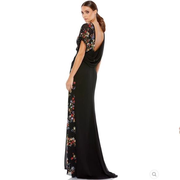 Mac Duggal 26530 Womens FAUX WRAP MULTI COLORED BEADED FLORAL GOWN Dress - Picture 5 of 15